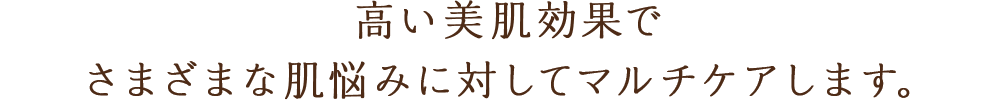 高い美肌効果でさまざまな肌悩みに対してマルチケアします。