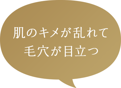 肌のキメが乱れて毛穴が目立つ