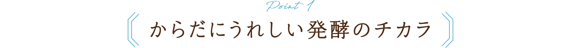 Point1 からだにうれしい発酵のチカラ