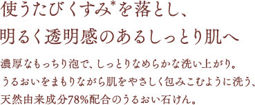 使うたびくすみ＊を落とし、明るく透明感のあるしっとり肌へ